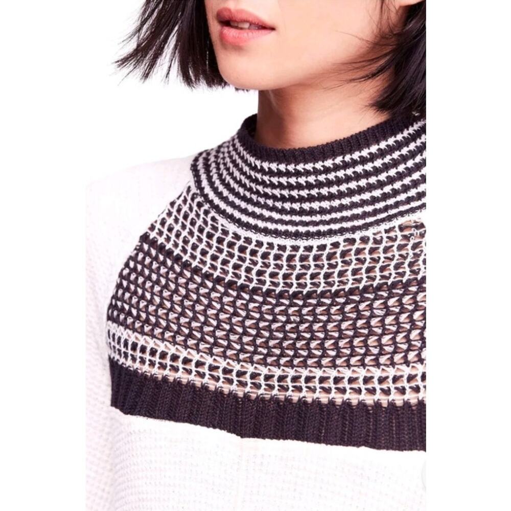Free People Snow Day Open Knit Thermal Top, Size M - Picture 3 of 11